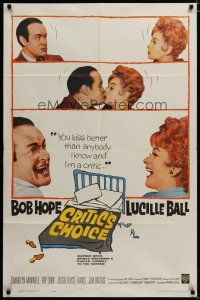 3x200 CRITIC'S CHOICE 1sh '63 close up of Bob Hope about to kiss smiling Lucille Ball!