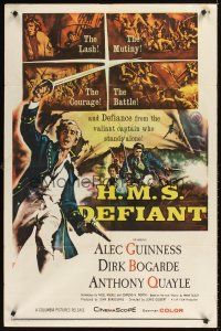 3x206 DAMN THE DEFIANT 1sh '62 art of Alec Guinness & Dirk Bogarde facing a bloody mutiny!
