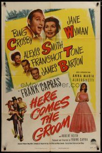 3x358 HERE COMES THE GROOM 1sh '51 Bing Crosby, Jane Wyman, Alexis Smith, Frank Capra