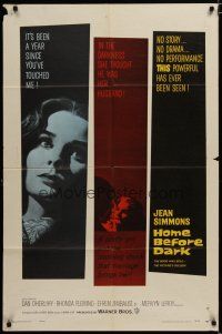 3x368 HOME BEFORE DARK 1sh '58 pretty untouched Jean Simmons is a wife on the rim of insanity!