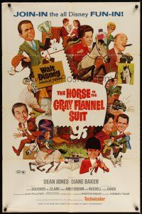 3x371 HORSE IN THE GRAY FLANNEL SUIT 1sh '69 Walt Disney, Dean Jones, wacky artwork of cast!
