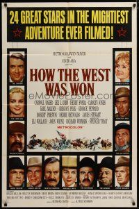 3x376 HOW THE WEST WAS WON 1sh '64 John Ford epic, Debbie Reynolds, Gregory Peck & all-star cast!