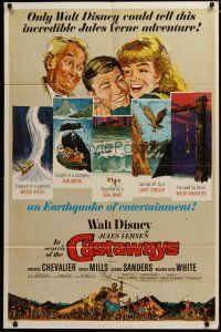 3x391 IN SEARCH OF THE CASTAWAYS 1sh '62 Jules Verne, Hayley Mills in an avalanche of adventure!