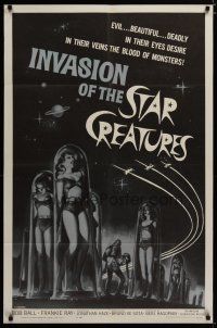 3x398 INVASION OF THE STAR CREATURES 1sh '62 evil, beautiful, in their veins blood of monsters!