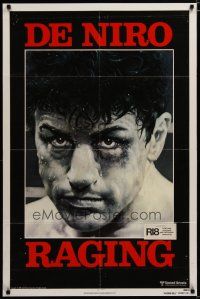 3x650 RAGING BULL advance 1sh '80 Martin Scorsese, classic close up boxing image of Robert De Niro!