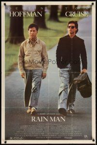 3x651 RAIN MAN 1sh '88 Tom Cruise & autistic Dustin Hoffman, directed by Barry Levinson!