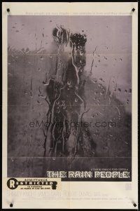 3x652 RAIN PEOPLE int'l 1sh '69 Francis Ford Coppola, Robert Duvall, cool wet window image!