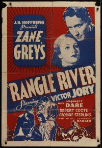3x656 RANGLE RIVER 1sh '39 from Zane Grey's novel, Victor Jory, Margaret Dare!
