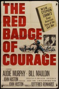 3x662 RED BADGE OF COURAGE 1sh '51 Audie Murphy, John Huston, from Stephen Crane Civil War novel!