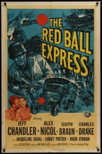 3x663 RED BALL EXPRESS 1sh '52 Budd Boetticher, Army Devil Driver Jeff Chandler!