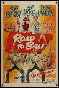3x683 ROAD TO BALI 1sh '52 Bing Crosby, Bob Hope & sexy Dorothy Lamour in Indonesia!