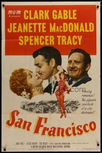 3x699 SAN FRANCISCO 1sh R48 Clark Gable & sexy Jeanette MacDonald together for the first time!