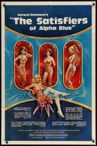 3x701 SATISFIERS OF ALPHA BLUE 1sh '81 Gerard Damiano directed, sexiest sci-fi artwork!