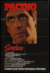 3x706 SCARFACE advance 1sh '83 Al Pacino as Tony Montana, Brian De Palma, Oliver Stone!