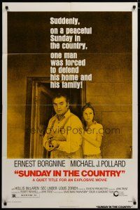 3x806 SUNDAY IN THE COUNTRY 1sh '74 Michael J. Pollard, Ernest Borgnine w/shotgun!