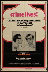 3x823 TAKE THE MONEY & RUN 1sh '69 wacky Woody Allen mugshot in classic mockumentary!