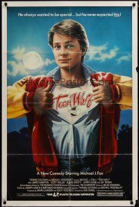 3x831 TEEN WOLF 1sh '85 great artwork of teenage werewolf Michael J. Fox by L. Cowell!