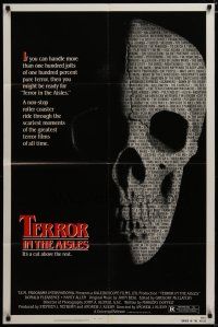 3x840 TERROR IN THE AISLES 1sh '84 cool close up skull image, a rollercoaster of scary moments!