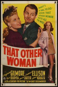 3x844 THAT OTHER WOMAN 1sh '42 Virginia Gilmore, James Ellison, Janis Carter, what's a gal to do?