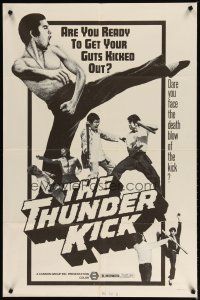 3x859 THUNDER KICK 1sh '73 martial arts action, dare you face the death blow of the kick!