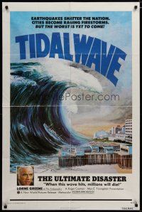 3x862 TIDAL WAVE 1sh '75 artwork of the ultimate disaster in Tokyo by John Solie!