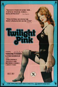 3x896 TWILIGHT PINK 1sh '81 sexy Veronica Hart in black lingerie & nylons!