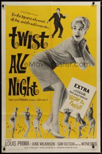 3x897 TWIST ALL NIGHT 1sh '62 Louis Prima, great images of sexy dancing June Wilkinson!