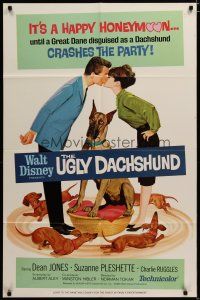3x900 UGLY DACHSHUND 1sh '66 Walt Disney, great art of Great Dane with wiener dogs!