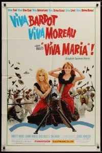 3x926 VIVA MARIA 1sh '66 Louis Malle, sexiest French babes Brigitte Bardot & Jeanne Moreau!