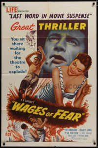 3x930 WAGES OF FEAR 1sh '55 Yves Montand, Henri-Georges Clouzot's suspense classic!