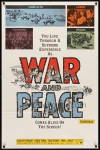 3x937 WAR & PEACE 1sh R63 art of Audrey Hepburn, Henry Fonda & Mel Ferrer, Leo Tolstoy epic!