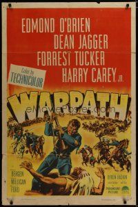 3x940 WARPATH 1sh '51 Edmond O'Brien, Dean Jagger, soldiers vs. Native Americans!