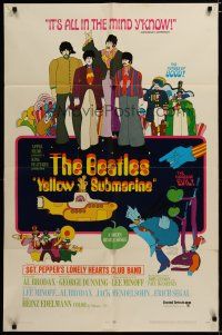 3x980 YELLOW SUBMARINE 1sh 1968 psychedelic art, John, Paul, Ringo & George, 12 song style