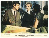 3y622 LAUGHING POLICEMAN color 11x14 still #3 '73 c/u of Walter Matthau & Bruce Dern with thug!