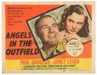 3y096 ANGELS IN THE OUTFIELD TC '51 close up of Paul Douglas & sexy Janet Leigh, baseball!