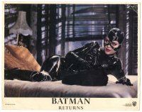 3y303 BATMAN RETURNS LC '92 best portrait of sexy Michelle Pfeiffer as Catwoman, Tim Burton