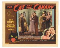 3y352 CAT & THE CANARY Other Company LC '39 Bob Hope, Paulette Goddard & co-stars looking scared!