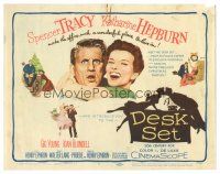 3y124 DESK SET TC '57 great art of Spencer Tracy & Katharine Hepburn!
