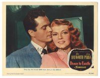 3y070 DOWN TO EARTH LC #7 '46 close up of Larry Parks & sexy Rita Hayworth, who kissed 2001 men!