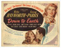 3y069 DOWN TO EARTH TC '46 sexy Rita Hayworth & Larry Parks singing, dancing & loving!