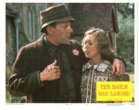 3y428 EAGLE HAS LANDED LC #7 '77 close up of Donald Sutherland & Jenny Agutter, John Sturges WWII