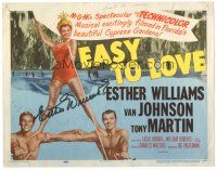 3y002 EASY TO LOVE signed TC '53 by Esther Williams, art of her w/ Van Johnson & Tony Martin!