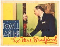 3y443 EX-MRS. BRADFORD LC '36 c/u of William Powell opening door for pretty smiling Jean Arthur!