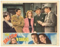 3y450 FALCON IN DANGER LC '43 Tom Conway shows clue to Amelita Ward, Elaine Shepard & Clarence Kolb!