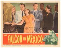 3y453 FALCON IN MEXICO LC '44 crowd watches detective Tom Conway hold up swooning Martha Vickers!
