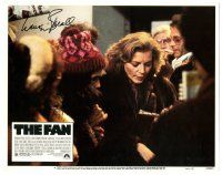 3y011 FAN signed LC #4 '81 by Lauren Bacall, who's in fur mobbed by her fans!