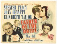 3y134 FATHER OF THE BRIDE TC '50 pretty Elizabeth Taylor, Spencer Tracy, Joan Bennett!
