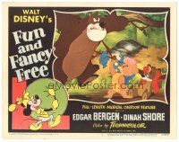 3y485 FUN & FANCY FREE LC #5 '47 Walt Disney, Mickey Mouse, giant cartoon bear threatening cubs!