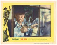 3y540 HIGH NOON LC #3 '52 best close up of Gary Cooper with gun looking through broken window!