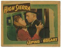 3y049 HIGH SIERRA LC '41 close up of Humphrey Bogart hugging frightened Ida Lupino, classic noir!